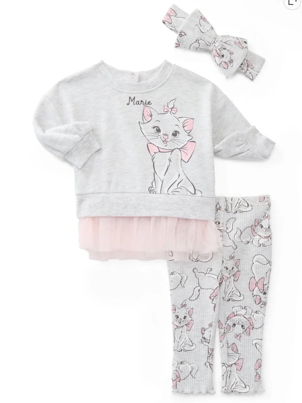 NWOT - Disney - The Aristocats Marie - 3 Piece Set - 0-3M